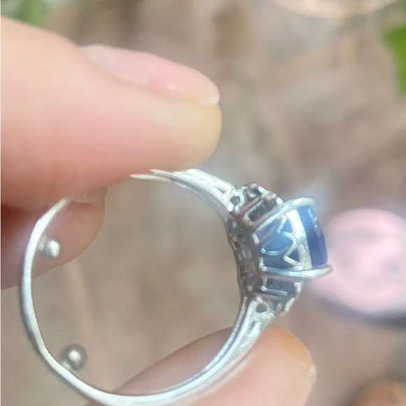 Diamond and Tanzanite 18K white gold ring. - Picture 7 of 9